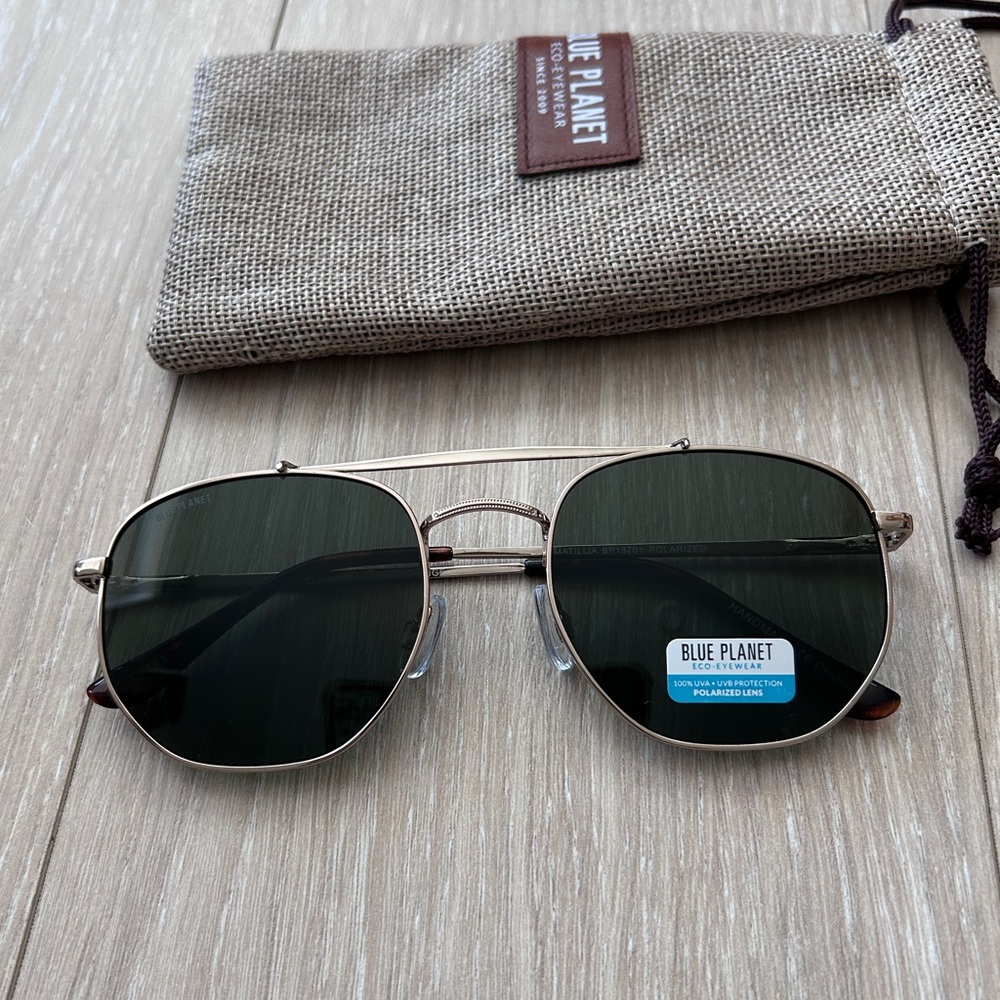 Blue Planet Hexagonal Aviator Glasses